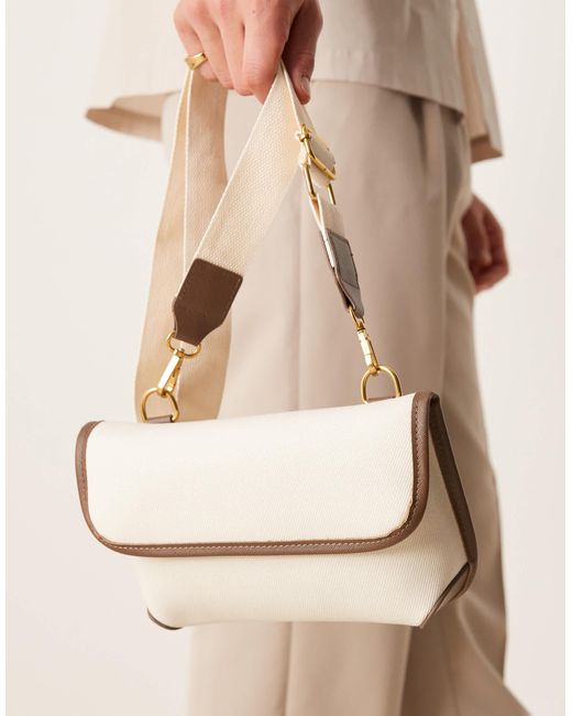 ASOS Natural Canvas Cross Body Bag for men