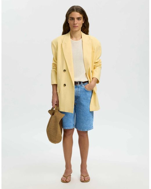 Short en jean - clair SELECTED en coloris Blue