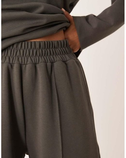 Pantalones Gris Carbón De Pernera Ancha De Punto Interlock De (Parte De Un Conjunto) ASOS de color Multicolor