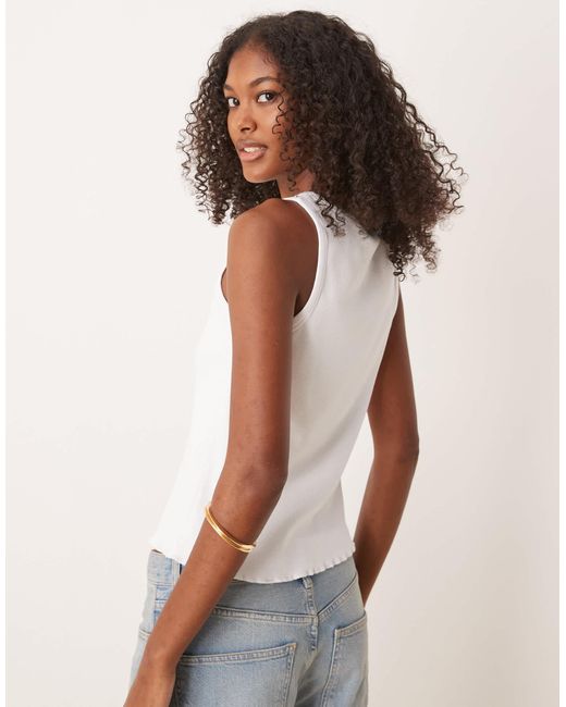 ASOS White Rib Vest With You Graphic