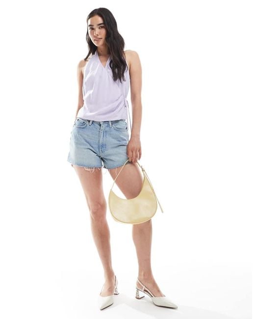 ASOS White Sleeveless Wrap Tie Side Top