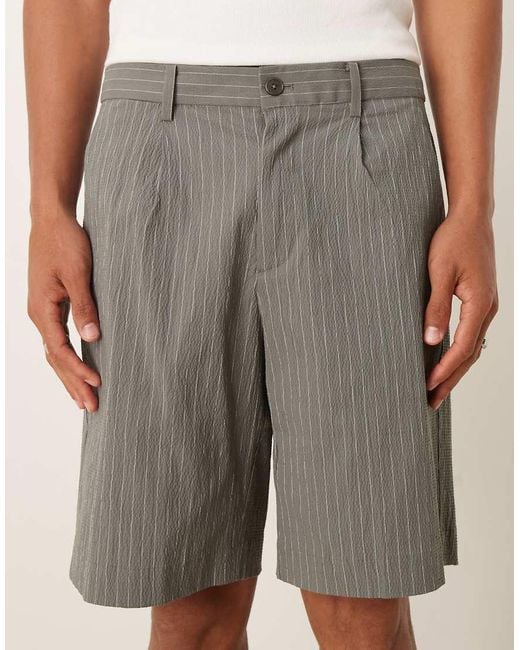 Mango White Cotton Tailored Short for men
