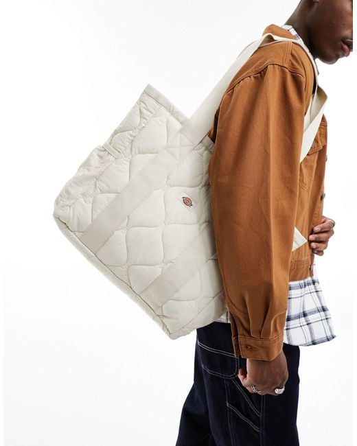 Dickies White Thorsby Quilted Tote Bag for men