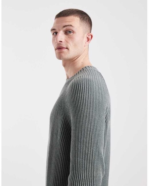 Hollister Gray Knitted Fisherman Jumper