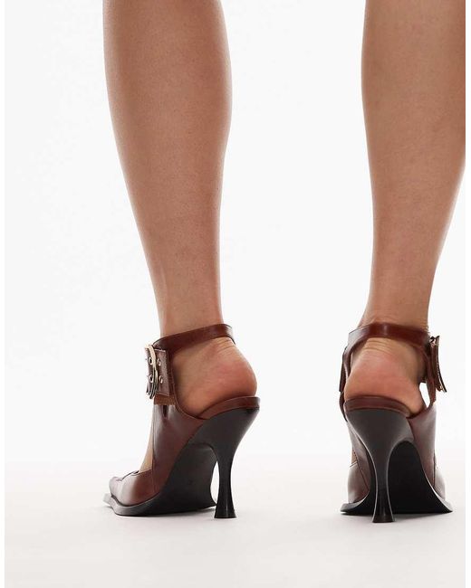 Jeffrey Campbell Natural Pointed Toe Heeled Shoes With Buckle