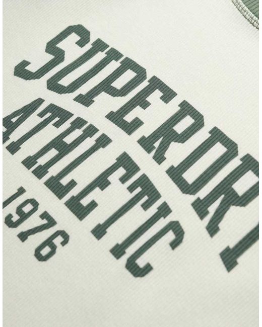 Superdry Blue Athletic Essentials Raglan Cap Sleeve T-Shirt