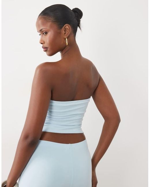 Missy Empire White Double Sculpted Slinky Bandeau Top Co-Ord