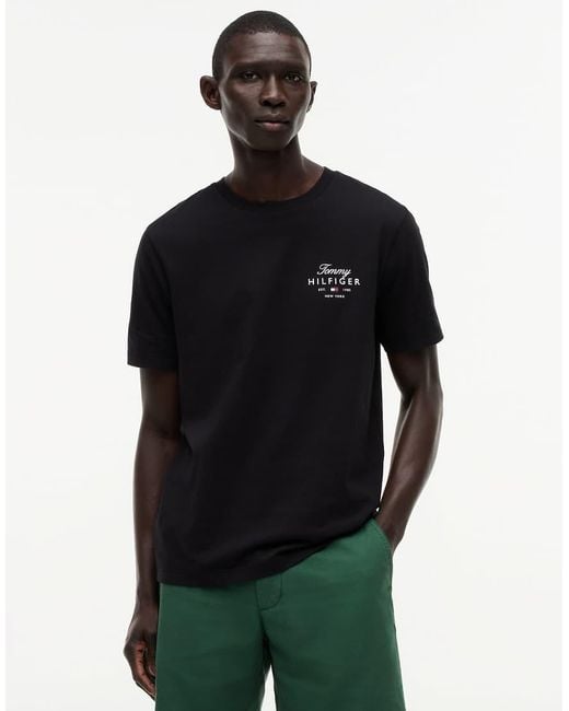 Tommy Hilfiger Blue Logo Jersey Crew Neck T-Shirt for men