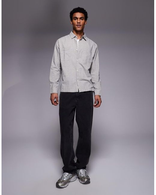 Camicia Comoda A Quadri Blu E di ASOS in Gray da Uomo