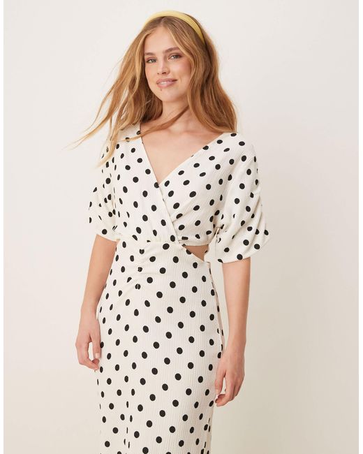 Y.A.S Natural Wrap Cut Out Detail Maxi Dress