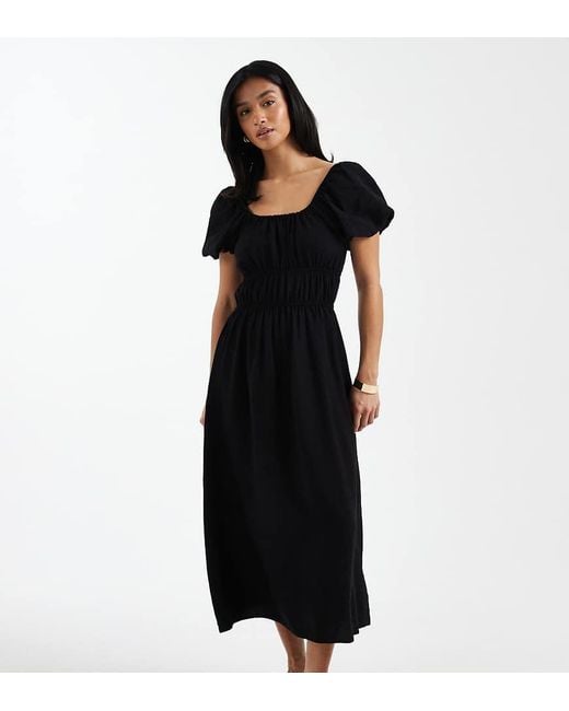 New Look Black Milk Maid Midi Dress