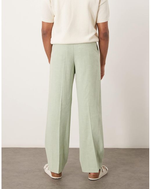 Pantalon large élégant en tissu micro-texturé - clair ASOS pour homme en coloris Natural