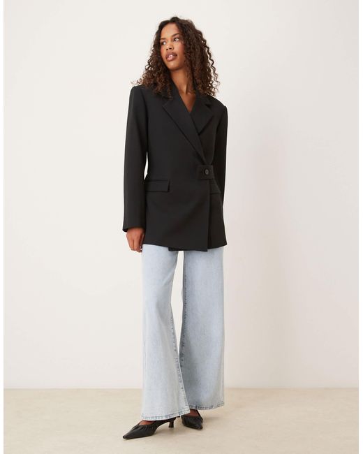 ASOS Black Tailored Relaxed Blazer With Belt Detail