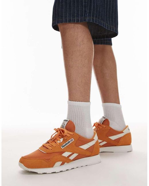 Reebok Orange Classic Nylon Trainers for men