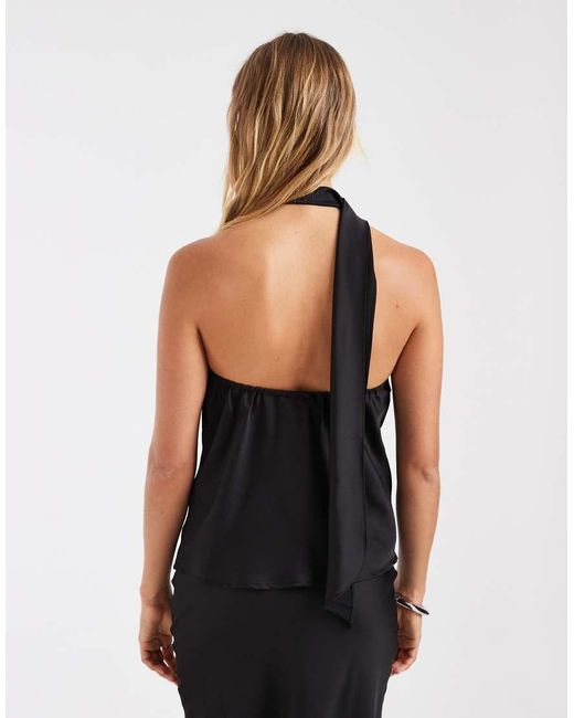 ONLY Black Scarf Detail One Shoulder Top