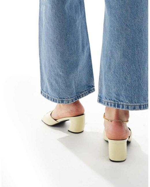 Raid Blue Saanvi Block Heeled Mules