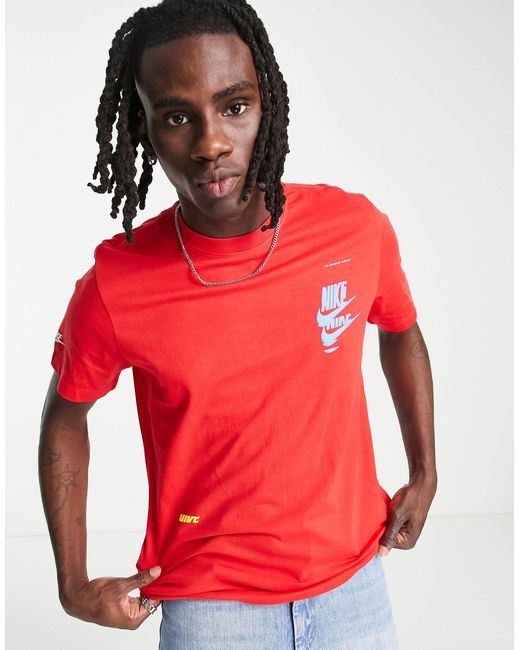 Nike Sport Essentials Multi-futura Logo T-shirt in Red for Men | Lyst