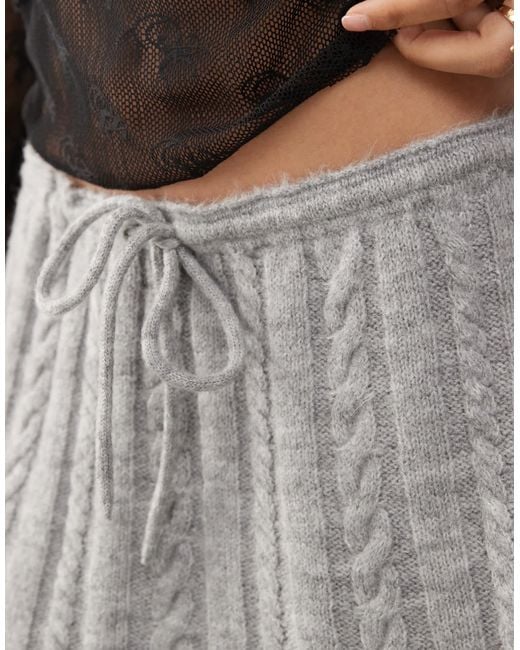 Collusion Natural Knitted Cable Mini Skirt