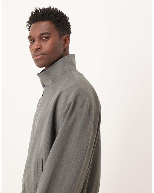 ASOS Gray Smart Co-Ord Oversized Blouson Jacket for men