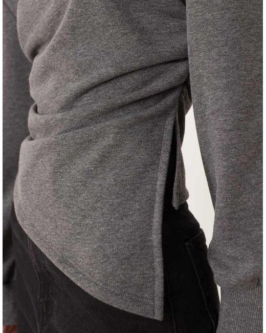 ASOS Gray Asymmetric Cinched Sweatshirt