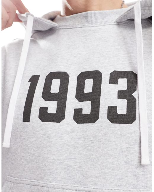 Cotton On White Boxy Fit Hoodie With 1993 Print for men