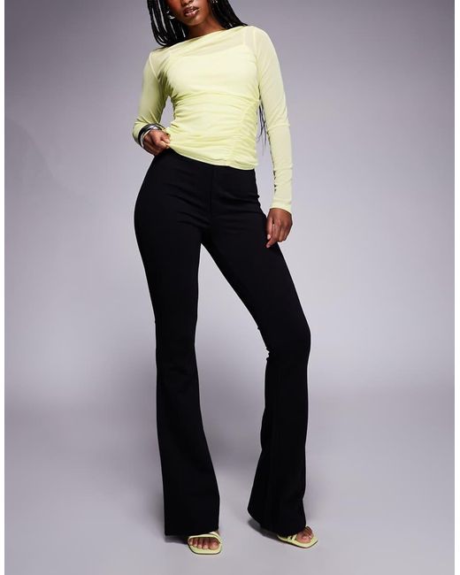 ASOS Blue Premium Ponte Flare Pants With Tailored Waistband