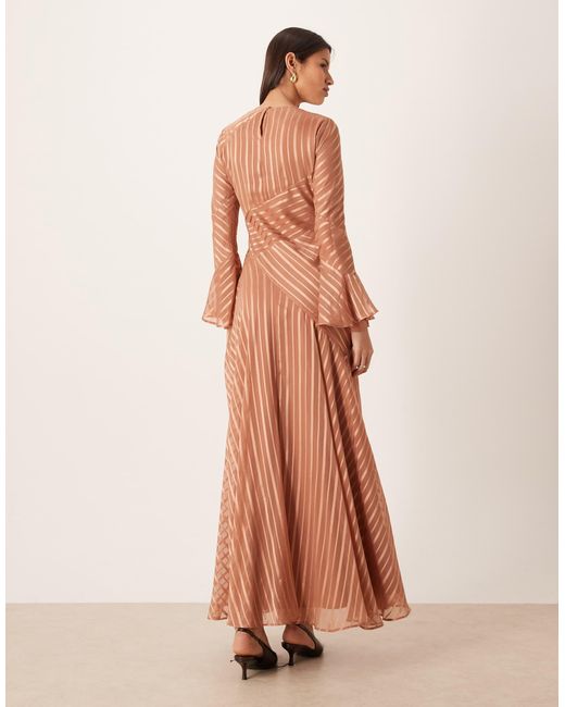 ASOS Natural Flare Sleeve Maxi Dress