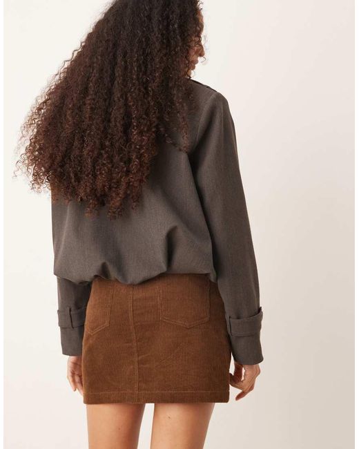Threadbare Brown Cord Mini Skirt