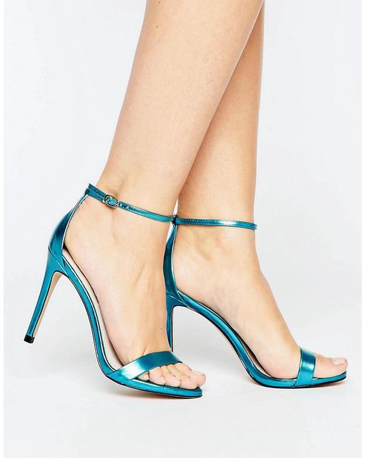 Steve Madden Blue Stecy Metallic Barely There Heeled Sandals