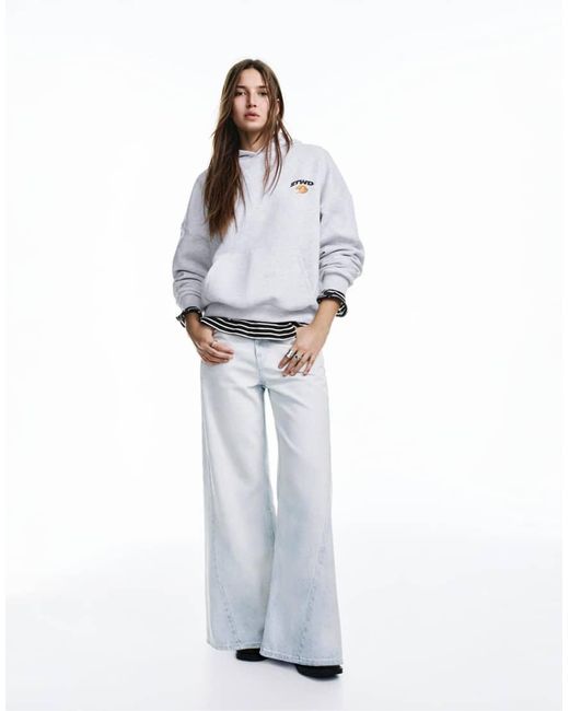 Pull&Bear White Biscuit Graphic Hoodie