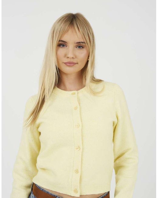 Brave Soul Natural Soft Touch Crew Neck Cardigan