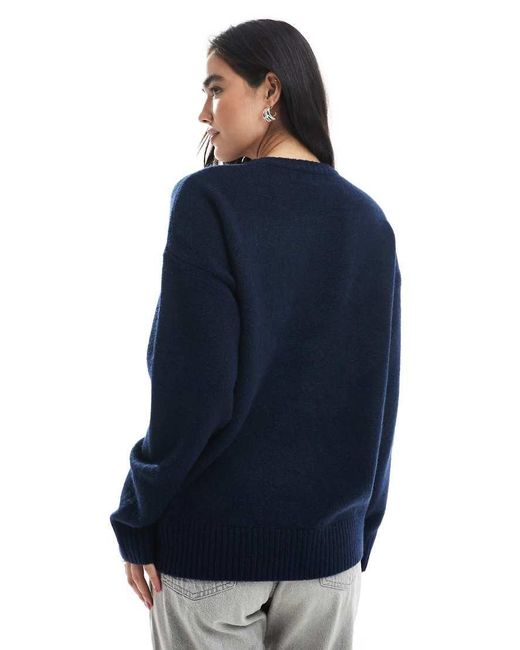 Cotton On Blue Luxe Crew Neck Sweatshirt