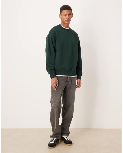 ARKET Green Pure Cotton Relaxed Terry Sweatshirt for men