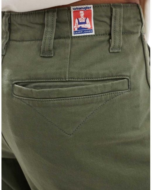 Wrangler Green Casey Jones Workwear Relaxed Fit Twill Chinos for men