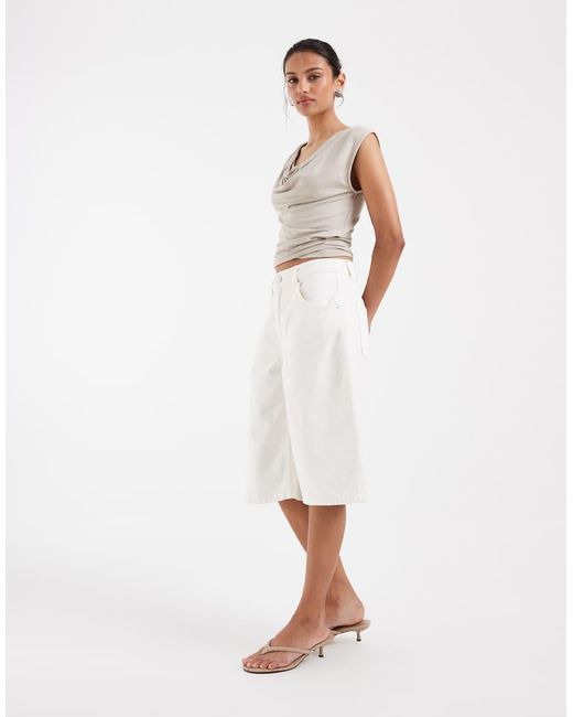 ASOS White Longer Bermuda Shorts