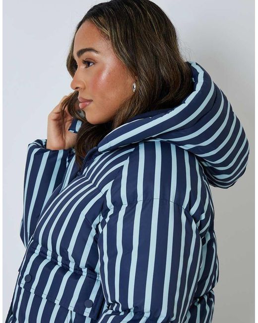 Threadbare Blue Hooded Padded Jacket
