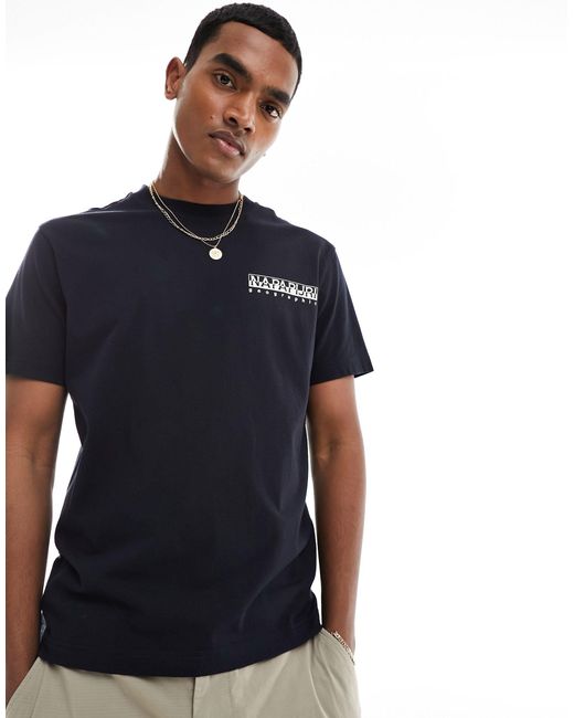 Tani - t-shirt nera con stampa grafica sul retro di Napapijri in Blue da Uomo