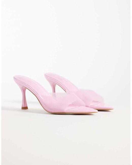 SIMMI Pink Simmi London Shona Heeled Mule Sandals