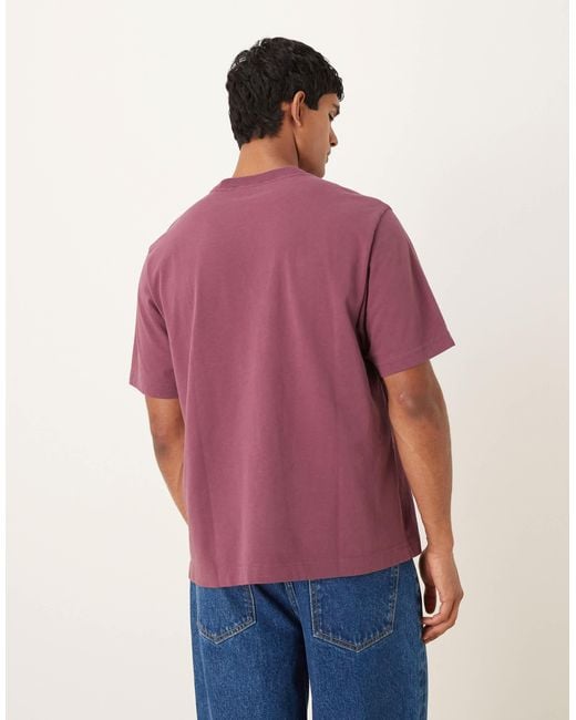 Abercrombie & Fitch Purple Short Sleeve Chest Logo Premium T-shirt for men