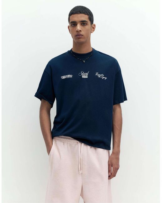 Pull&Bear – t-shirt in Blue für Herren