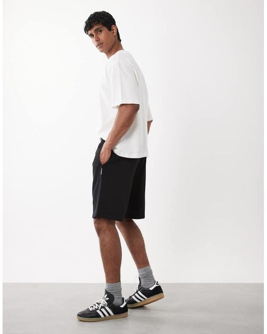 Jack & Jones White Pintuck Jersey Shorts for men