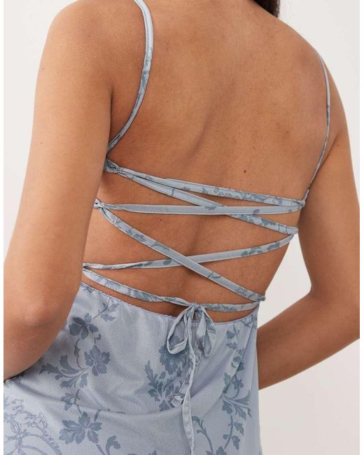 ASOS Blue Mesh Cami Maxi Dress