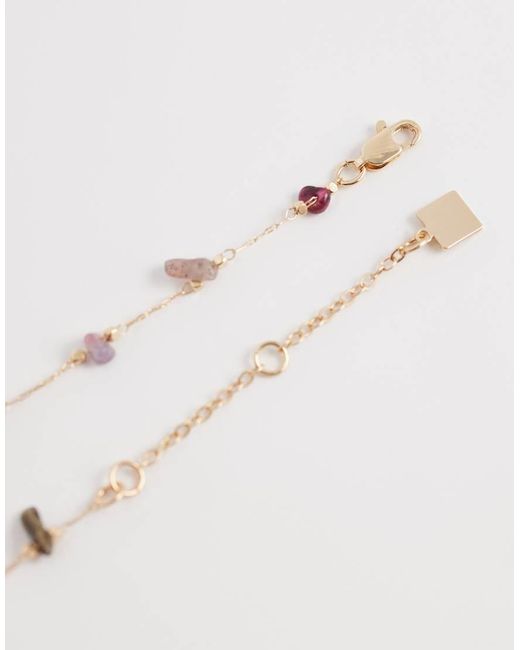 ASOS Metallic Asos Design Curve Short Necklace With Faux Stone Chipping Details