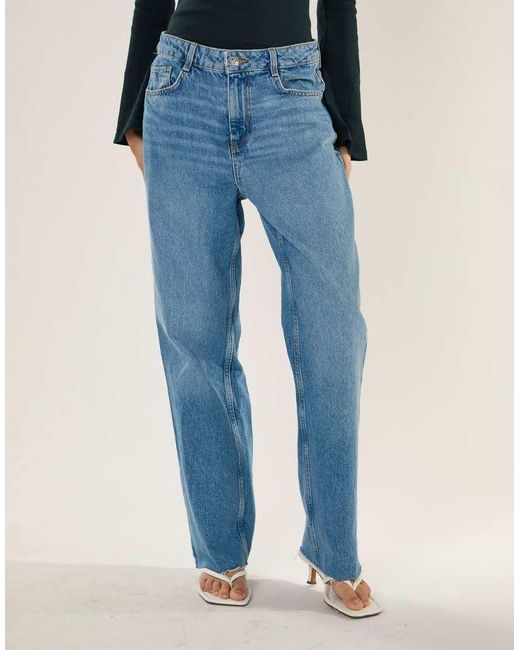 Glamorous Blue Relaxed Straight Leg