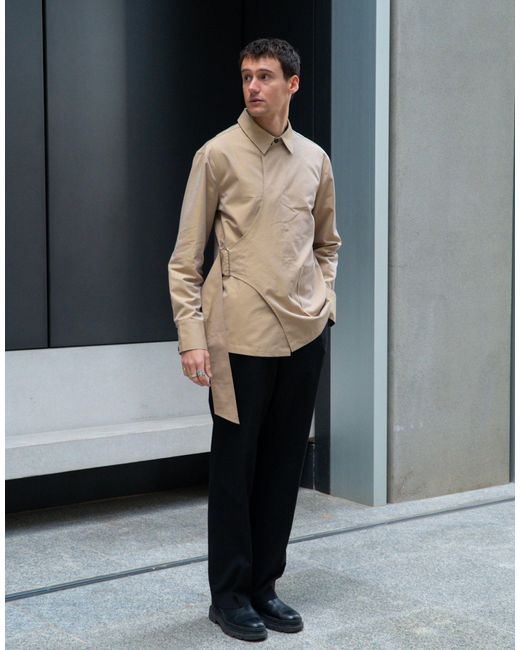 Labelrail X isaac hudson – wickel-hemdjacke mit taschendetail in Gray für Herren