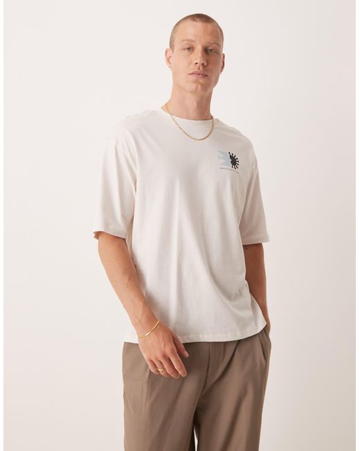 SELECTED – oversize-t-shirt in Natural für Herren