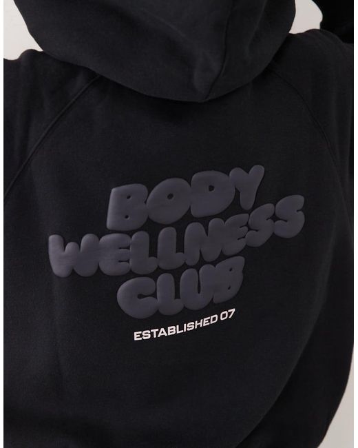 Cotton On Black Wellness Club Graphic Hoodie
