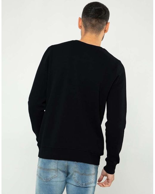 Threadbare Blue Cotton Blend Crew Neck Sweatshirt for men