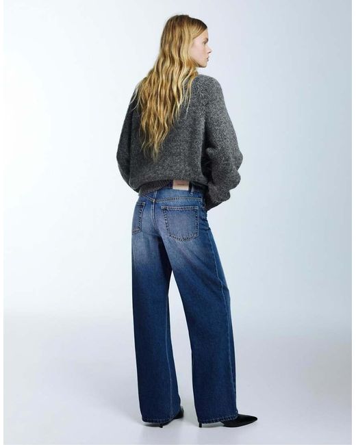 Pull&Bear Blue Wide-Leg Jeans