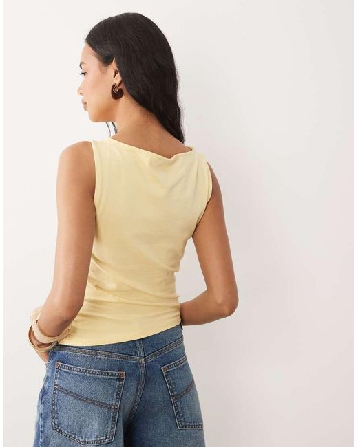 ASOS Blue Cotton Tank Top With Asymmetric Hem